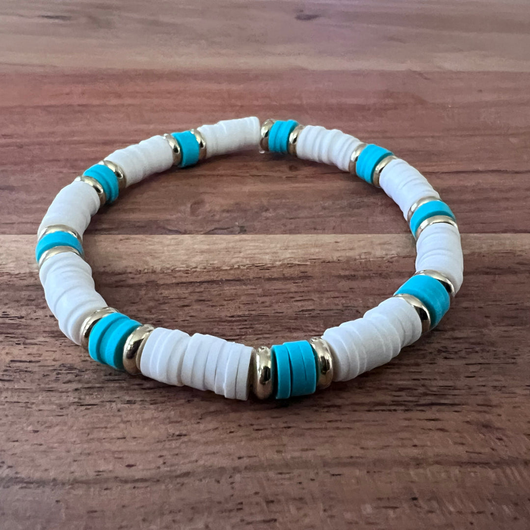 Blue & White Beaded Bracelet