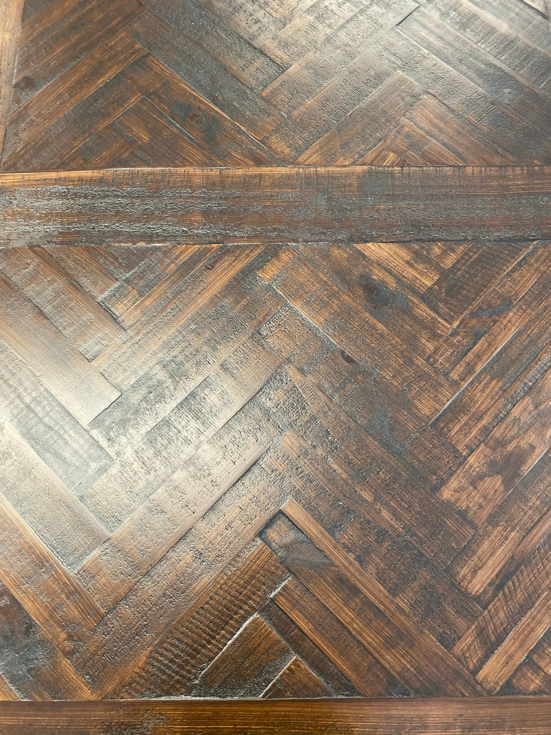 Herringbone White & Linen  7 piece Dining Table Set