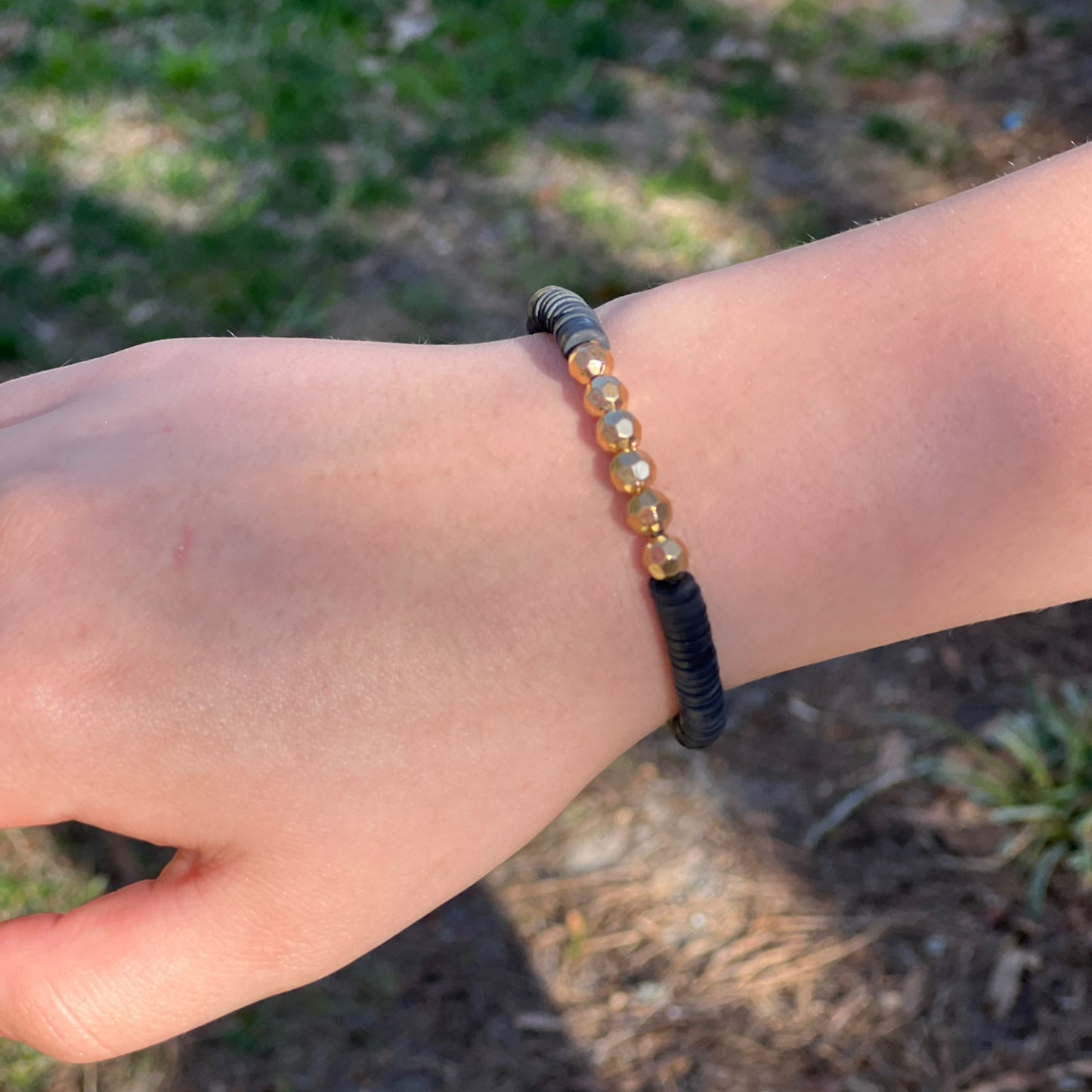 Black & Gold Beaded Bracelet