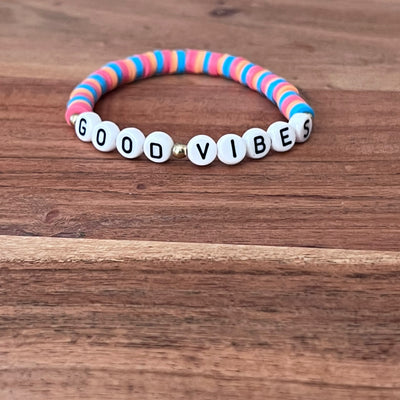 Good Vibes Inspirational Beaded Bracelet