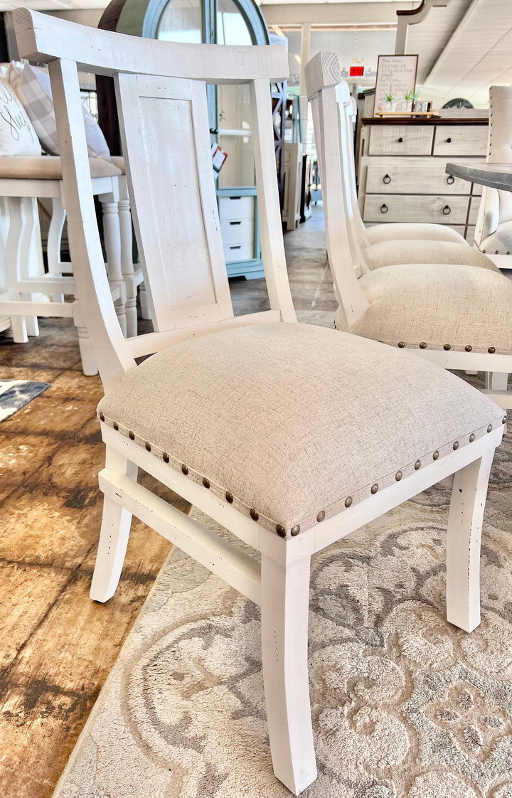 Rita White & Linen Dining Chair