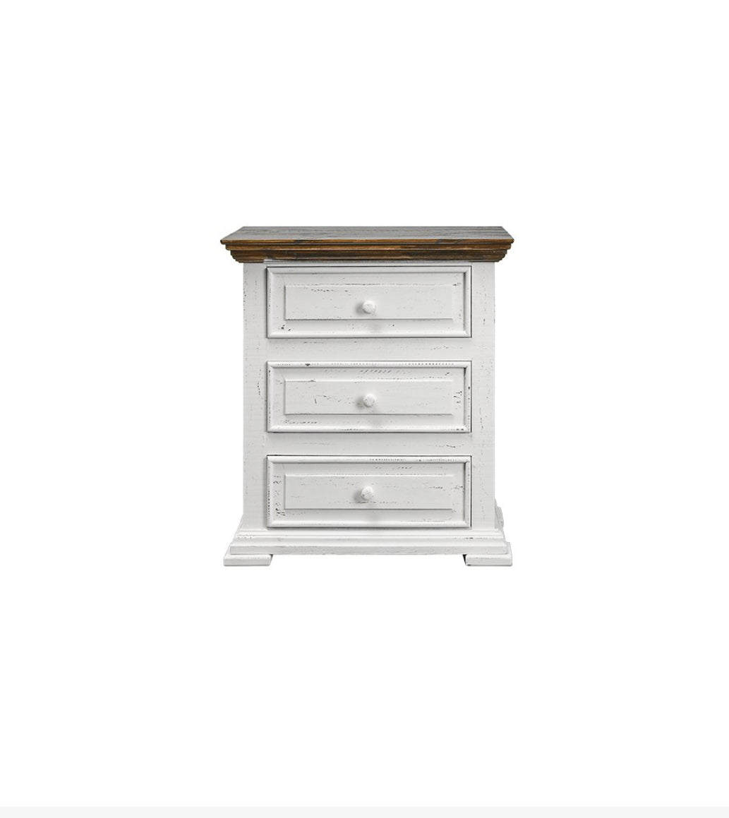 Kelsey Distressed White Nightstands (Pair of 2)
