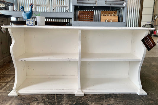 Cara White Bookcase Console Table