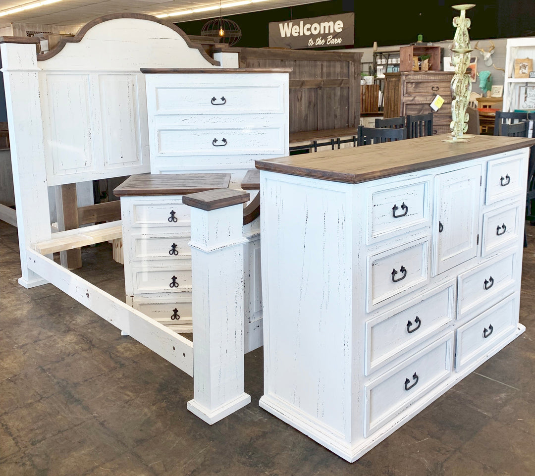 Chloe Distressed White Dresser