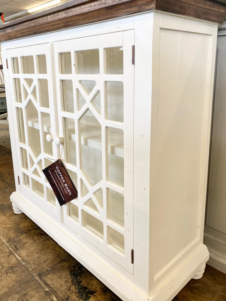 Livingston Distressed White Small Cabinet