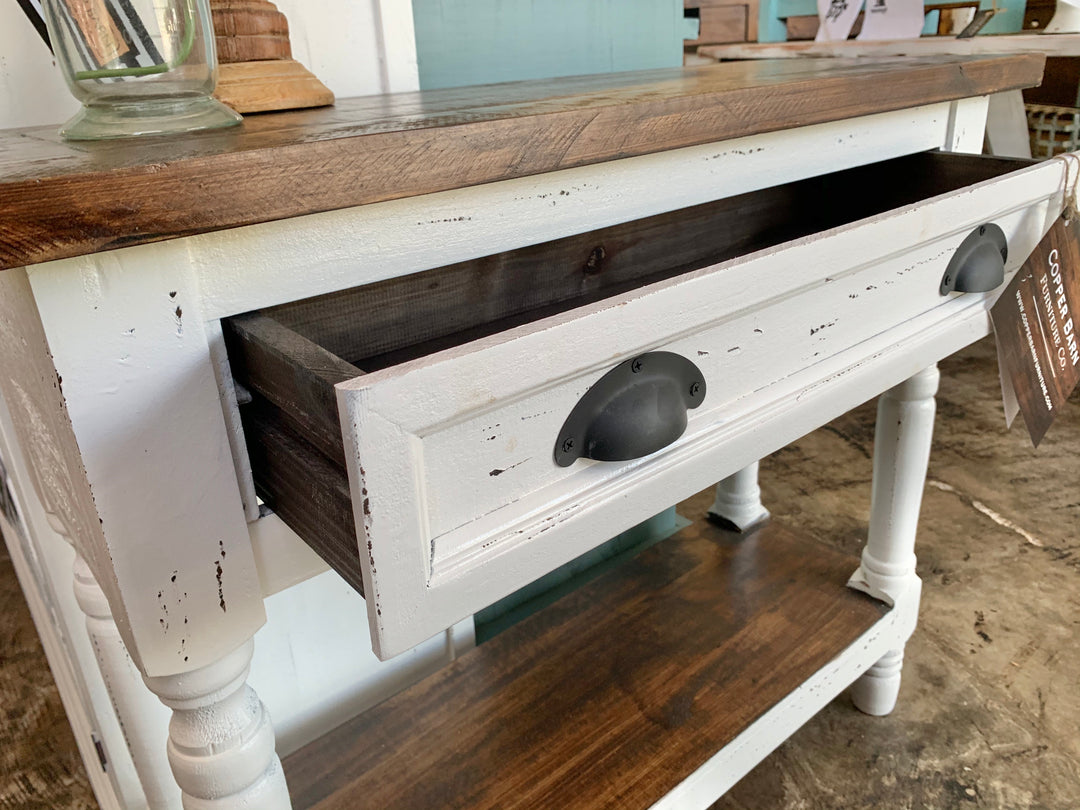 Whitney Small Distressed White Accent Table