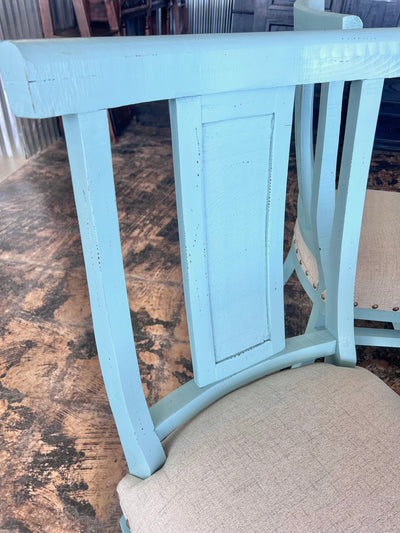 Rita Turquoise & Linen Dining Chair - Clearance