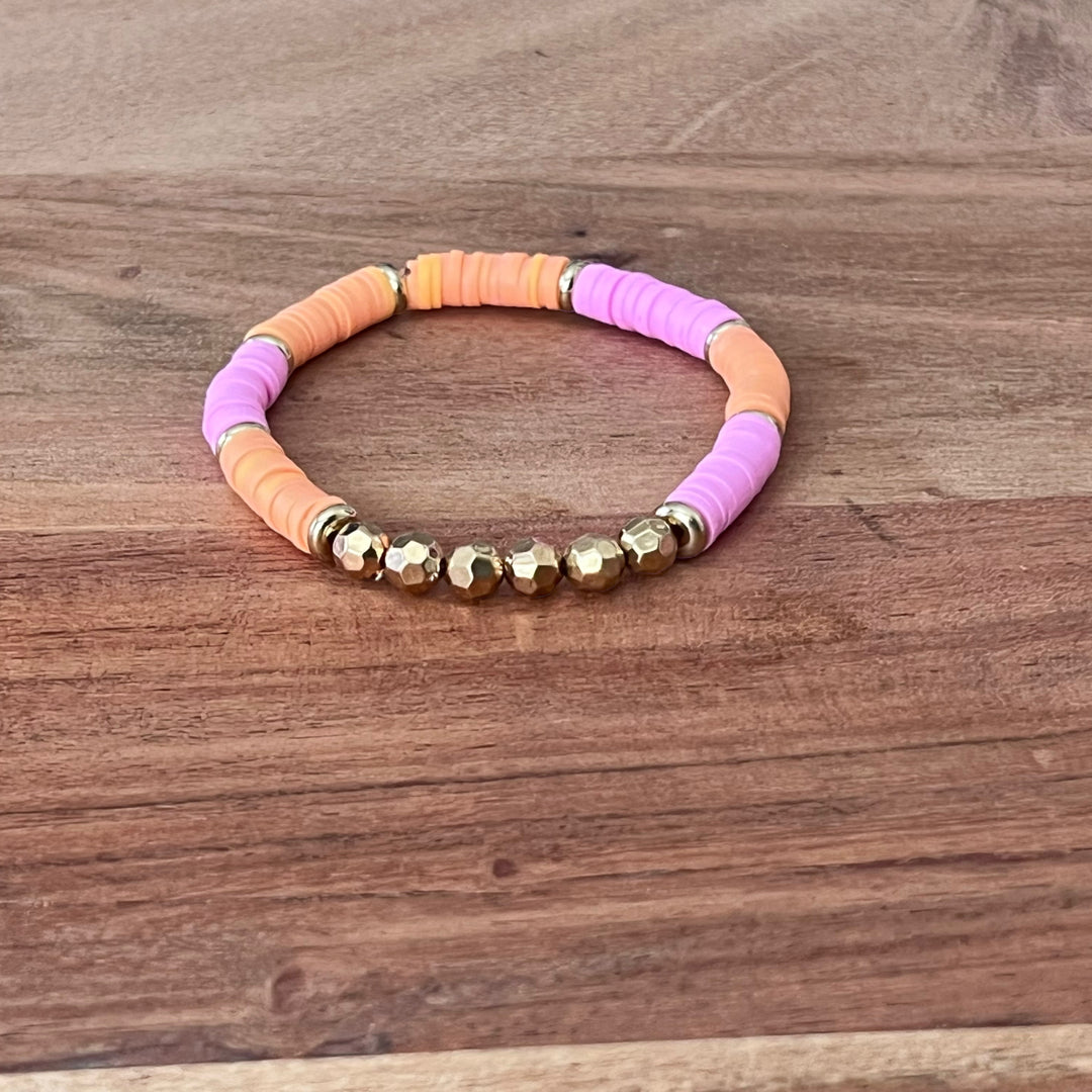 Pink & Gold Beaded Bracelet