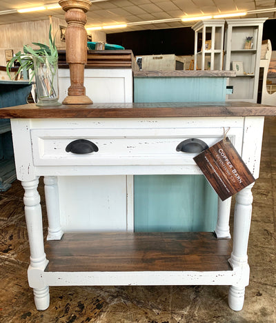Whitney Small Distressed White Accent Table