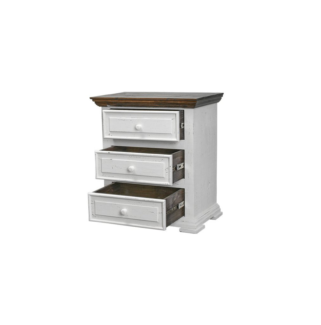 Kelsey Distressed White Nightstands (Pair of 2)