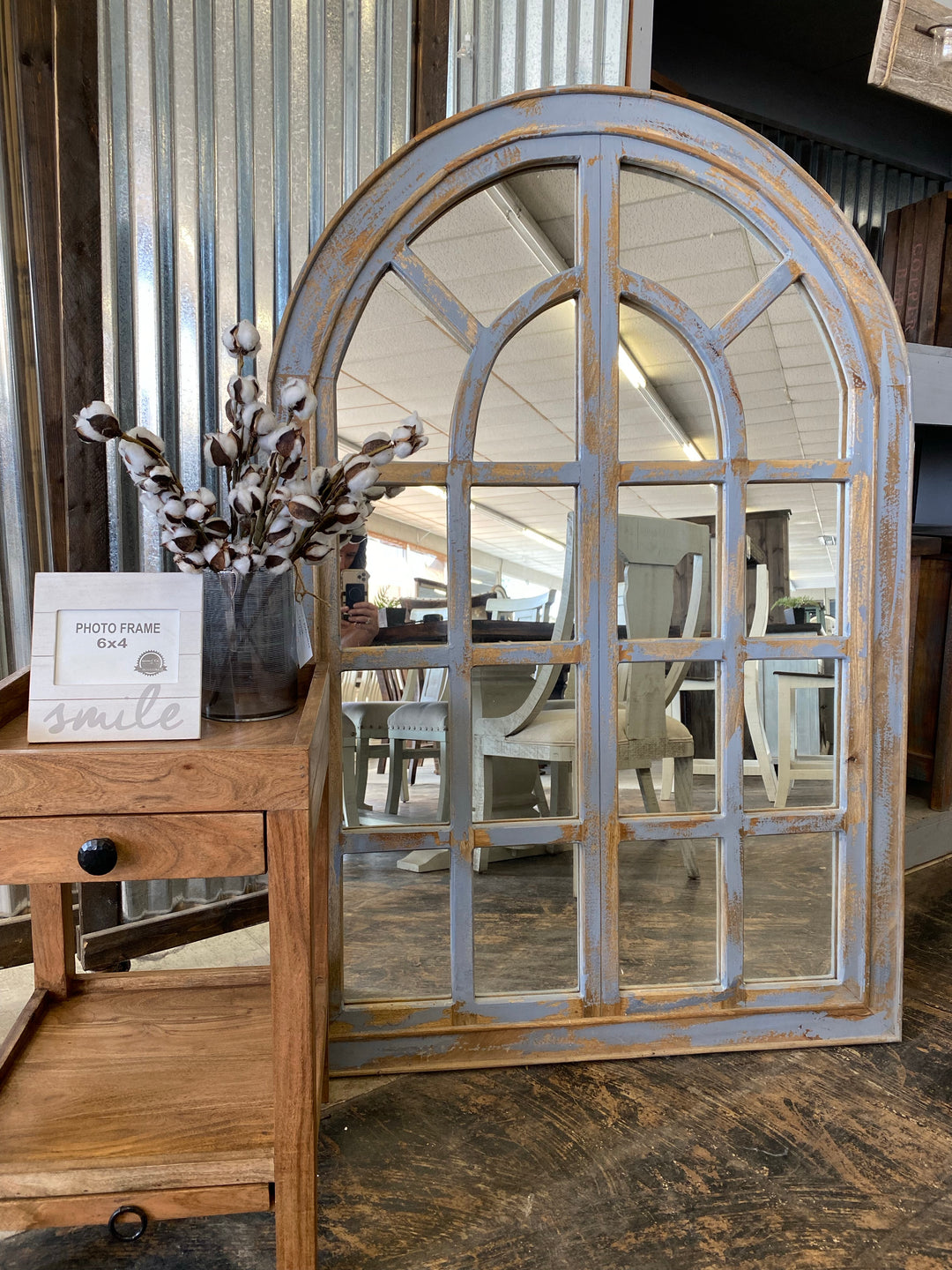 Arched Mango Window Mirror