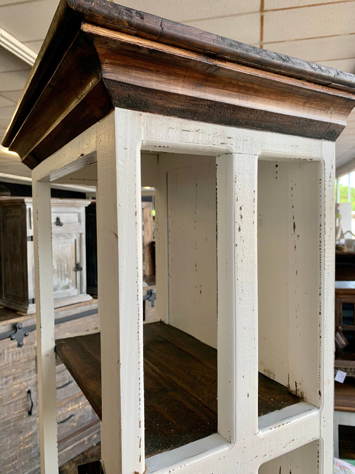 Blythe White & Tobacco Narrow Bookcase